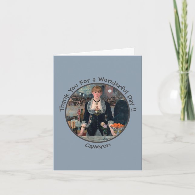 Manet Pub vid insamlingen av Folies-Bergère Party Tack Kort (Framsida)