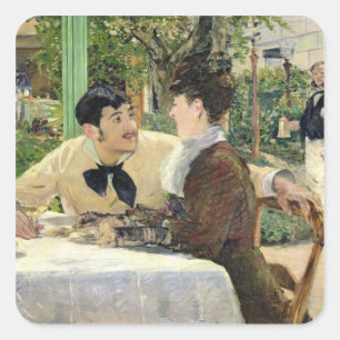 Manet trädgården av Pere Lathuille, 1879 Fyrkantigt Klistermärke