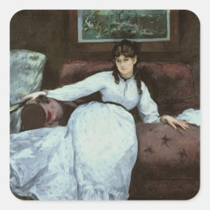 Manet vila, porträtt av Berthe Morisot Fyrkantigt Klistermärke