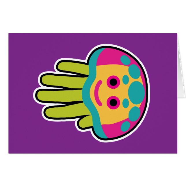 Maneten sticker hälsningskort (Framsidan Horizontal)