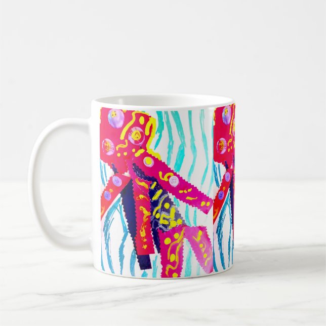 Maneter färgrik sommar  kaffemugg (Vänster)