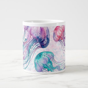 Maneter i turkos och lila tjej baby shower jumbo mugg
