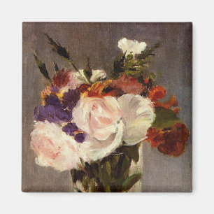 Manets blommor i Crystal Vas - Magnet