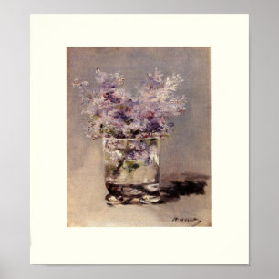 Manets lilor i ett exponeringsglas poster