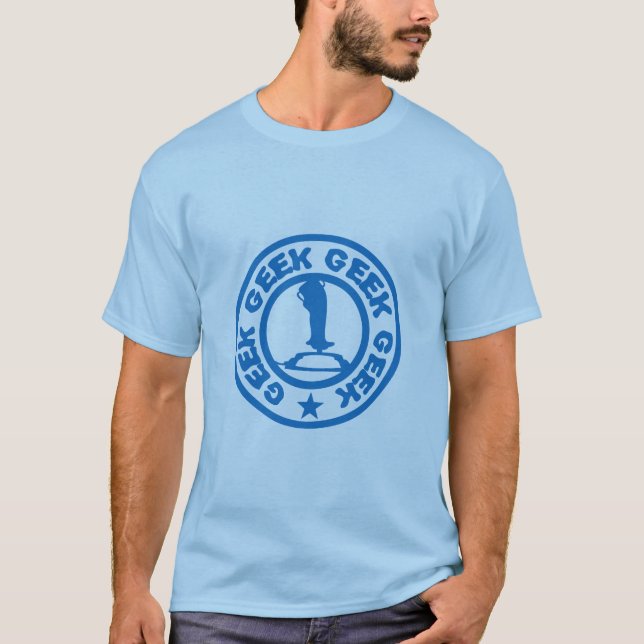 manette jeux video geek logo joystick paddle t shirt (Framsida)