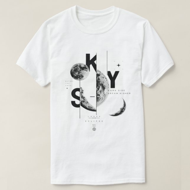Månfas T-Shirt för himmel (Design framsida)