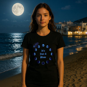 Månfaser Ansikten Växande Gibbous Avtagande Halvmå T Shirt