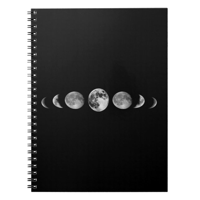 Månfaser Anteckningsbok Med Spiral (Framsidan)