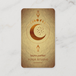 Månfaser Halvmåne Mystisk Holistisk Tarot Guld Visitkort