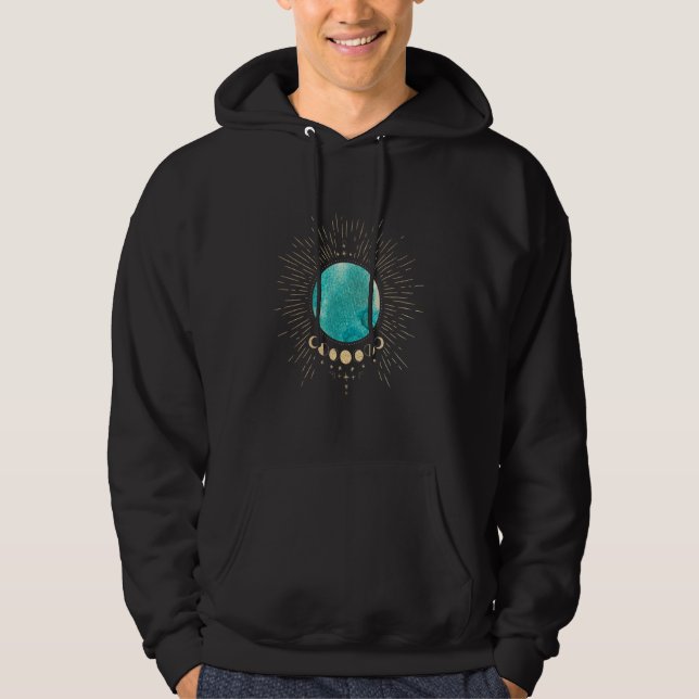 Månfaser Hippie 60-Tals 70-Tals Vibe Faser Av Måne Hoodie (Framsida)