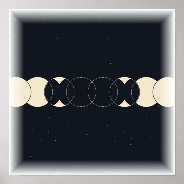 Månfaser - Lunar Cycle Poster (Framsidan)