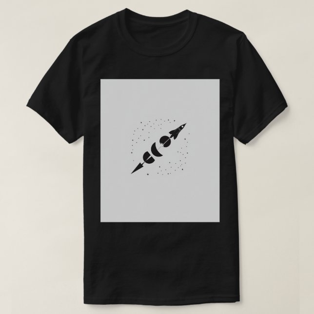 Månfaser Raket Rymdutforskning Astronomi Sci T Shirt (Design framsida)
