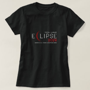 Månförmörkelse 2026 Anpassad plats Minnes- T Shirt
