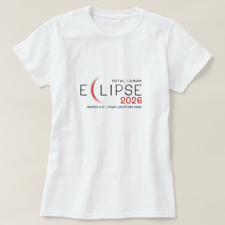 Månförmörkelse 2026 Anpassad plats Minnes- T Shirt