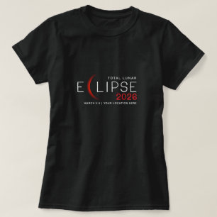 Månförmörkelse 2026 Anpassad plats Minnesmärke T Shirt