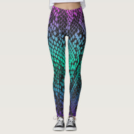 Mång--Färg bleknar Snakeskin damasker Leggings