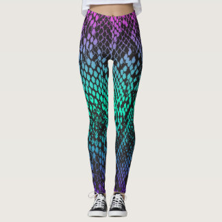 Mång--Färg bleknar Snakeskin damasker Leggings