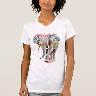 Mång--färg elefant t shirt