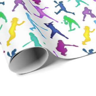 Mång- färg för softballflickor presentpapper