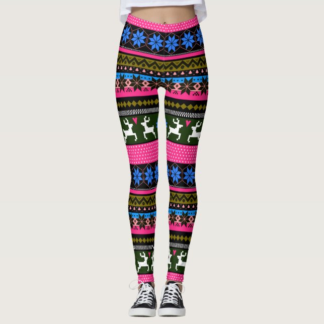 Mång--färgat mässaIslemönster Leggings (Framsida)