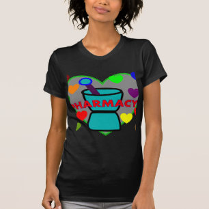 Mång- färghjärtor "för APOTEK" T Shirt