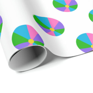 Mång- färgstrandboll presentpapper