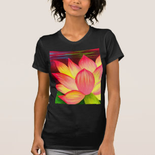 Mång- kinesisk konst för lotusblommanäckrosblom t-shirt