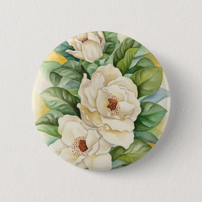 Mång- konst för Magnoliablommavattenfärg - Knapp (Framsida)