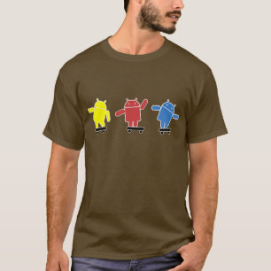 Mång- kulör AndroidSkateboarder T Shirt