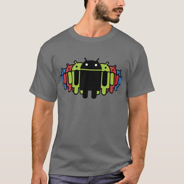 Mång- kulör Droid armé T-shirt (Framsida)