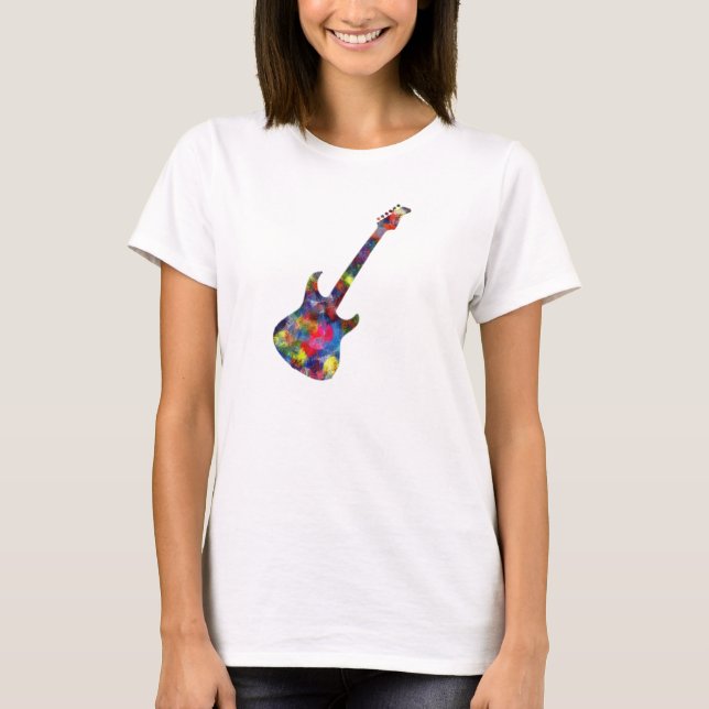 Mång- kulör skjorta för gitarr t-shirt (Framsida)