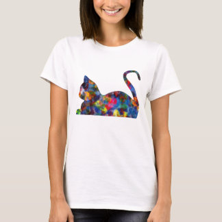 Mång- kulör skjorta för katt tee shirt