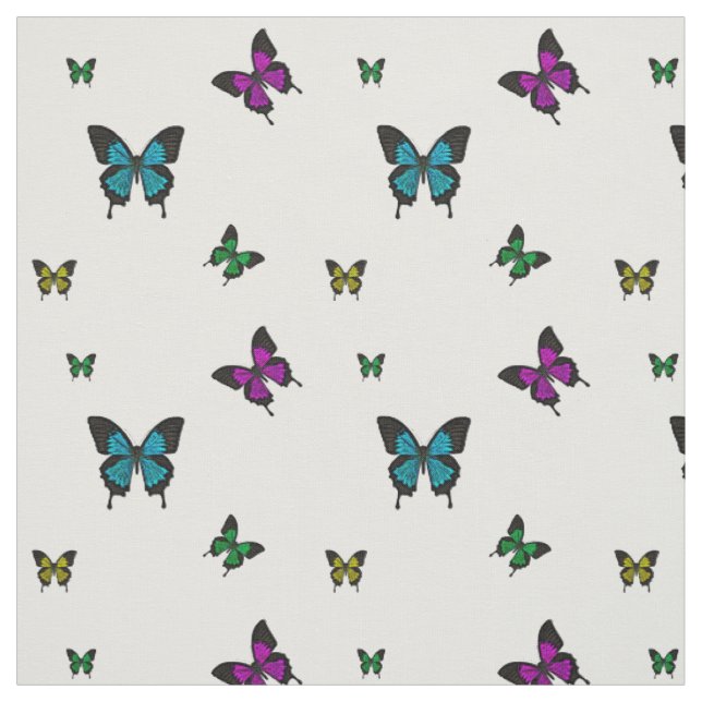 Mång- kulöra Butterfies, svalasvanfjäril Tyg (Provkarta)