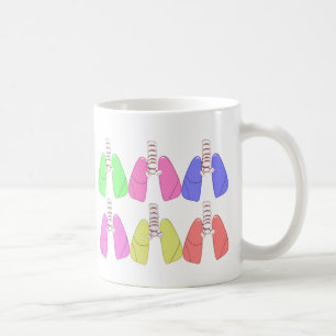 Mång- kulört för Lungs--Respiratorisk Kaffemugg
