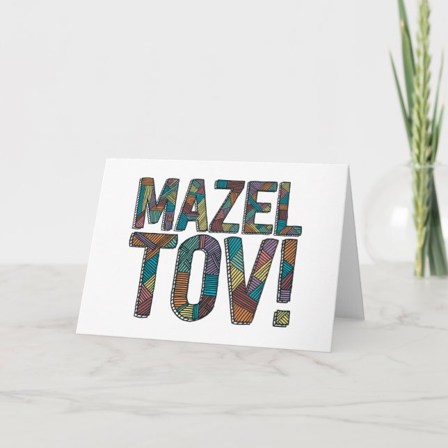 Mång- Mazel Tov Patchwork Kort (Framsida)