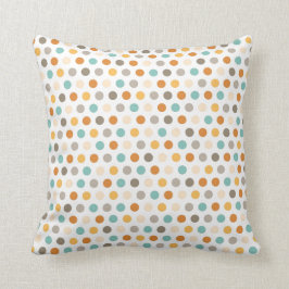 Mång- orange blått färgpolka dots för söt för kudde