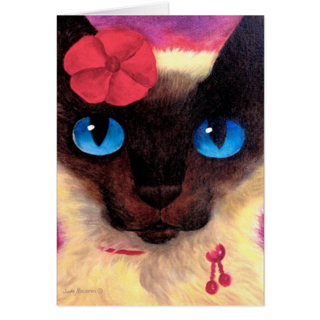 Mång- Siamese målning för kattkattdjurhusdjur - Hälsningskort (Framsidan)