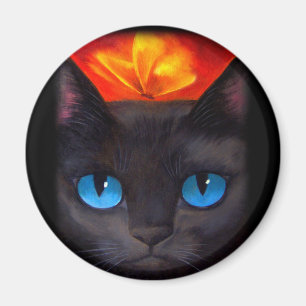 Mång- svart konst för kattfjärilsmålning - magnet