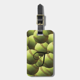 Mång- tapet för gul softball bagagebricka