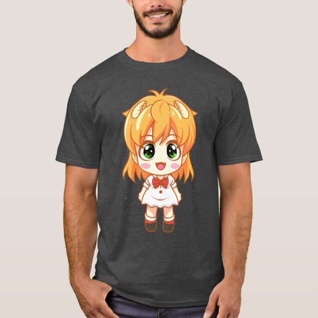 manga anime flicka pojke t shirt (Framsida)