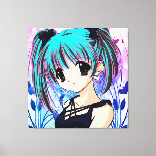 Manga Anime Girl Wrapped Canvas