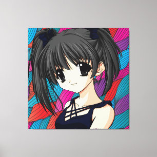 Manga Anime Girl Wrapped Canvas