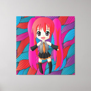 Manga Anime Girl Wrapped Canvas