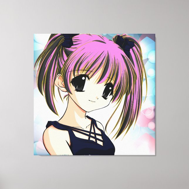 Manga Anime Girl Wrapped Canvas (Framsida)