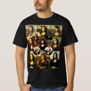 Många Ansikte av Mona Lisa T Shirt