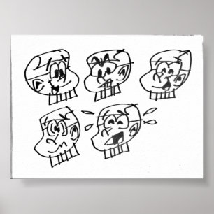 Många Ansikte av Steven W Warlock Poster