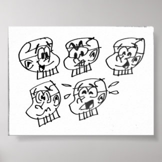 Många Ansikte av Steven W Warlock Poster