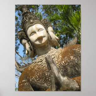 Många Ansikte Wai ... Nong Khai, Isaan, Thailand Poster