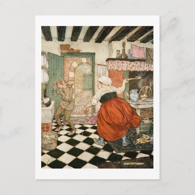 Många är det slag han hade. vykort (Framsida)