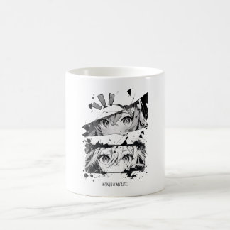 Manga är mitt liv Anime Ögon Glitch Art Magisk Mugg